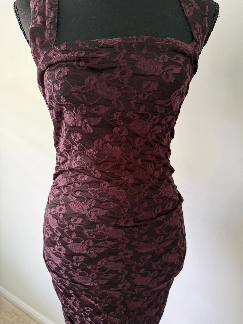 Free People Plum Textured Midi Sheath Dress